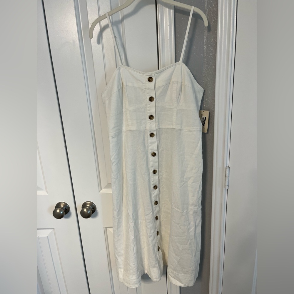 Universal Thread White Linen Button-Front Corset … - image 3